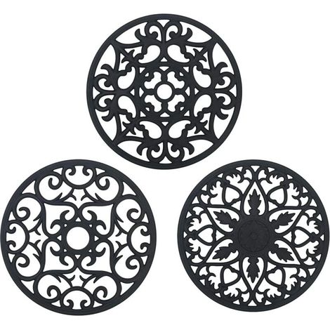 Dessous de Plat Silicone, 3PCS Anti-drapant Anti-Chaleur 250 C Multifonction Repose-cuillre Dessous de Verre de Cuisine Tapis de Table pour Cuisine et Salle Manger (1/5)