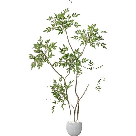 Árbol artificial, planta falsa, hojas realistas, 150 cm (1/2)