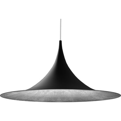 LUMICOM  LOUIE BINARIO Sospensione, 1X E27, max 42W, metallo, nero opaco/foglia argento, D.57cm