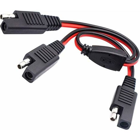 Câble D'extension SAE - Séparateur Y 1 vers 2 - 14 AWG - 30 cm - Pour Panneaux Solaires Et Batteries Automobiles (1/5)