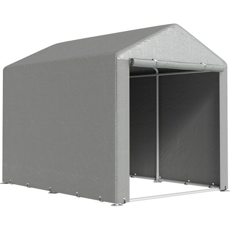 GagaAbri de jardin tente de stockage imperméable abri moto porte enroulable fermeture éclair, 160 x 218 x 172 cm, gris clair (1/5)