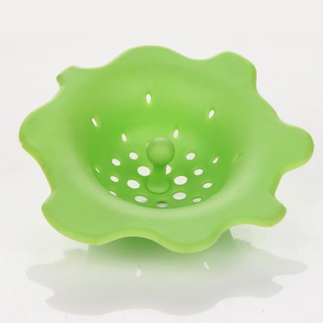 Lot de 4 passoires à cheveux en silicone en forme de fleur, attrape-cheveux ronds en caoutchouc, faciles à nettoyer pour la cuisine, la salle de bain (1/5)