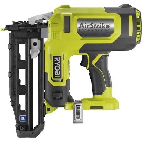 RYOBI - Clavadora de Acabado 16G Aire Comprimido 18V ONE+ - Punta 19-64mm - Cabezal 1,6mm - Cargador 100 Clavos - con 500 Clavos, 2 Puntas de Protección de Material, 1 Gancho de Cinturón - R16GN18-0 (1/6)