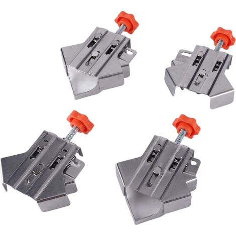 Jeffergarden Ensemble de serre-joints d'angle en acier inoxydable, ouvrable et fermable, serre-joint à angle droit réglable à 90 degrés, adapté au travail du bois
