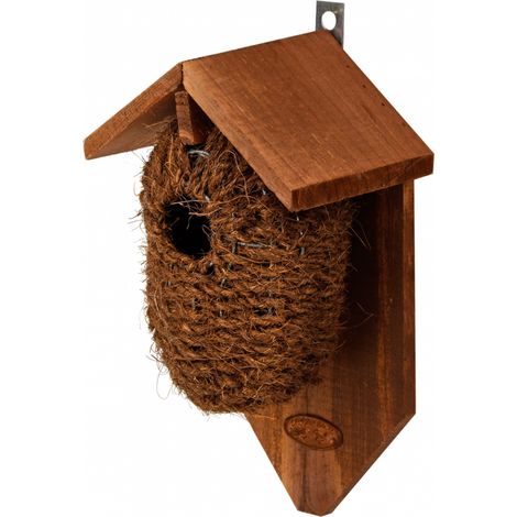 Nichoir en fibres de coco - L 10,2 x l 15,2 x H 26,2 cm - Marron - Livraison gratuite (1/5)