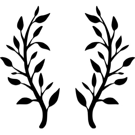 Sollbry Juego de 2 piezas de decoración de pared de metal para interior, exterior, jardín, casa, dormitorio, sala de estar (negro) (1/5)