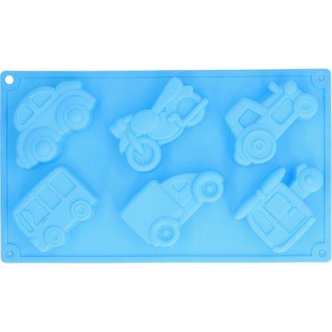 Moules à gâteaux en silicone, 6 types d'ustensiles pour savons artisanaux sur le thème des transports : avion, moto, voiture, bus et moules pour voitures (1/5)