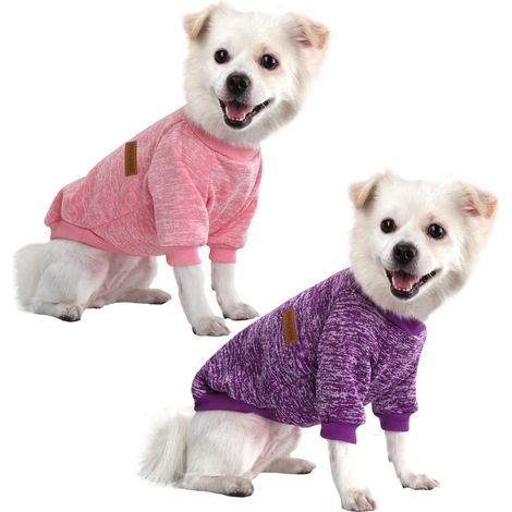 2 Pulls Pour Chien Polaire, Doux Et Chaud, Coton Stretch, Pour Petit Chien