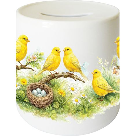 Tirelire Canaris en céramique 9,5 cm (1/2)