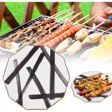 Set mit 8 eleganten 23 cm Einwegtellern aus Pappe, ideal für einen Snack, ein Grillfest oder jeden anderen Anlass. (1/5)