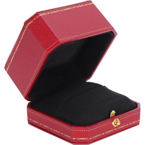 Sollbry Boîte à Bagues, Boîte à Bagues en Velours pour Couple, Boîte à Bagues, Affichage de Stockage, Boîte à Bijoux, Boîtes Cadeaux pour Proposition de Fiançailles, Mariage (Rouge,7.57.55.2cm) (1/5)