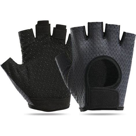 1 paio di guanti unisex traspiranti per allenamento fitness, per allenamento di forza e sollevamento pesi, grigi, taglia XL. (1/5)