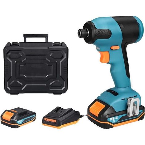 Clé à chocs sans fil 18V – Couple 180Nm – Taux d'impact 2800 IPM – Moteur Brushless – Mandrin 6.35mm – 2 vitesses – Batterie 2.0Ah – TDID20K – Tacklife