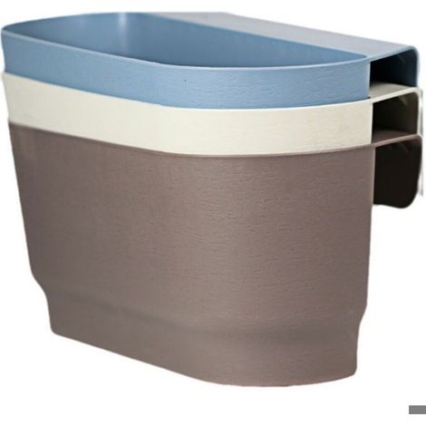 Pot de fleurs suspendu - Unbrand - Plastique blanc - Grand format - 1 pièce - Pour clôture de balcon (1/5)