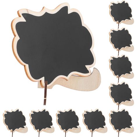 10pcs Petits Tableaux Noirs en Bois pour Affichage Alimentaire, Résistants la Déformation et Faciles à Ranger, pour Décoration de Buffet et Mariages (1/5)