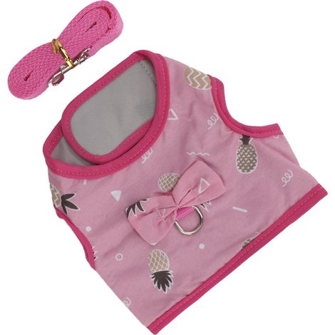 Harnais pour petits animaux de compagnie avec laisse, mignon, respirant et réglable, gilet de traction pour lapins, hamsters, chats et cochons d'Inde. (1/5)
