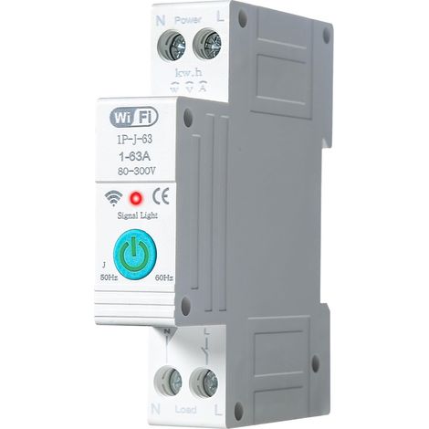 Disjoncteur Connecté 63A, WiFi avec Télécommande, Monté sur Rail DIN, Protection Électrique (1/5)