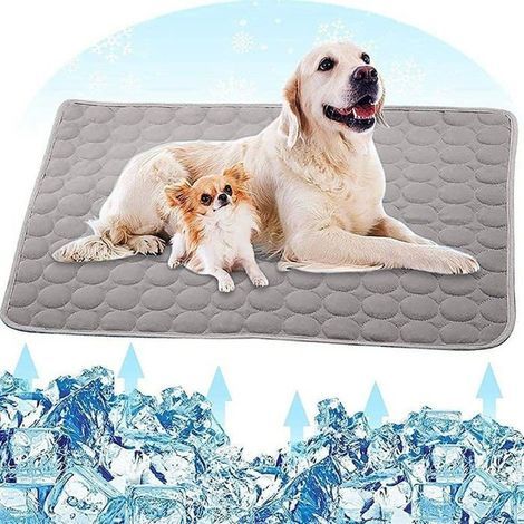 (Farbe: Grau) Kühlende Hundematte, Kühlmatte für Hunde, Kühlmatte für Haustiere für kleine und mittelgroße Hunde oder Katzen, strapazierfähig (1/5)