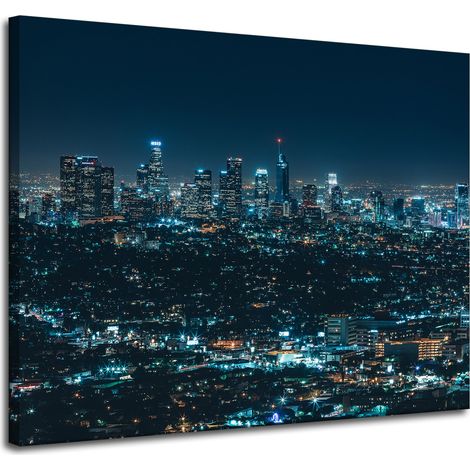 Architekturmotiv von Los Angeles auf Leinwand, 100 x 80 cm