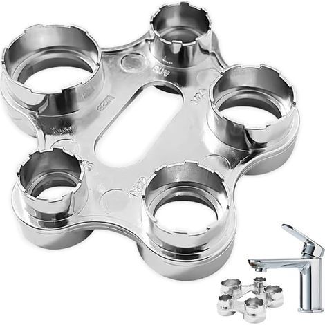 CCYKXA Faucet Aerator Wrench Faucet Aerator Wrench Aerator Replacement Tool Easy Disassembly and Cleaning for All Types of Faucets (Silver) (1/5)