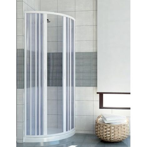 Box Doccia Semicircolare Tondo a Soffietto Angolo 70 75 80 90 in PVC Cabina - Misura Semicircolare 80x100 (1/4)