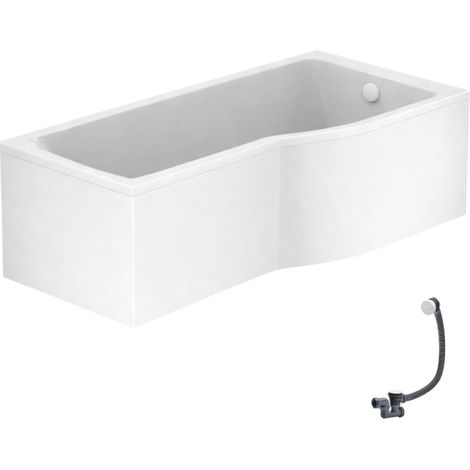 IDEAL STANDARD Connect Air Bañera/Ducha derecha de 150 x 80 cm + faldón + desagüe, color blanco