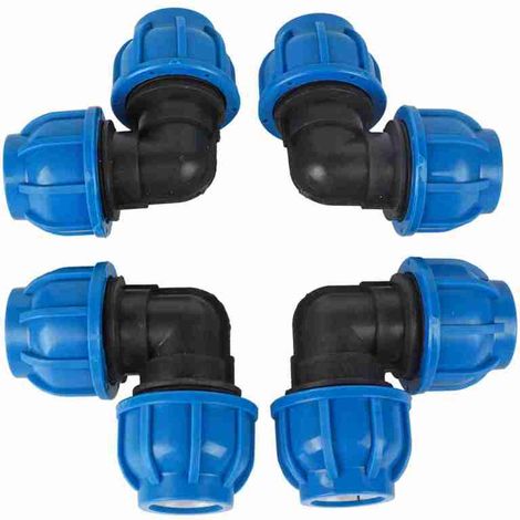 Beyamis Lot de 4 raccords coudés en plastique PE 32 mm à 32 mm pour tuyaux d'eau (1/5)