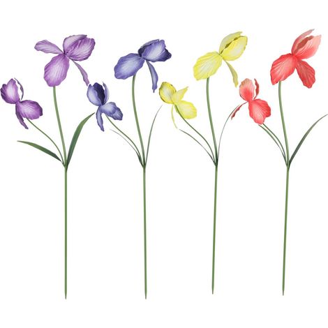 Flamingo Gartenstecker Iris Metall 27 x 96 cm mehrfarbig Gartenstecker