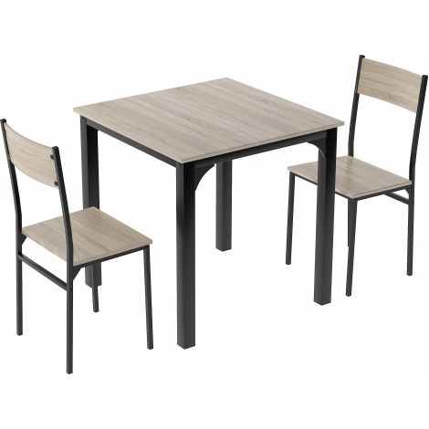 Ensemble table+2 chaises couleur naturelle,adapté balcon et salle à manger