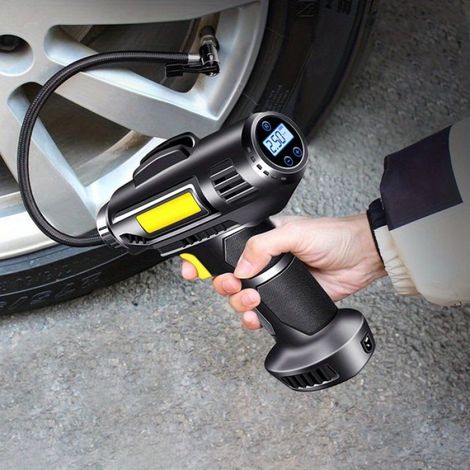 1 pompe à pneu portative sans fil-compresseur d'air portatif rechargeable par USB pour voitures, motos et vélos (1/4)
