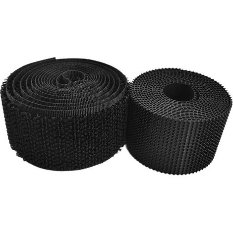 Chiusura in velcro super resistente - 50 mm x 1 m - Reversibile - Nera - Adatta per cucire, fissare e installare - Confezione da 5 pezzi (1/5)