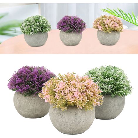 Miniplantas [artificiales] en macetas de plástico ecológico, 3 unidades. (1/5)