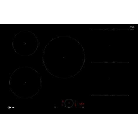 Neff T58PHW1L0. Colore del prodotto: Nero, Posizionamento dell'apparecchio: Da incasso, Dimensione della larghezza del piano cottura: 80 cm. Tipo di controllo: Touch, Posizione di controllo: Fronta...