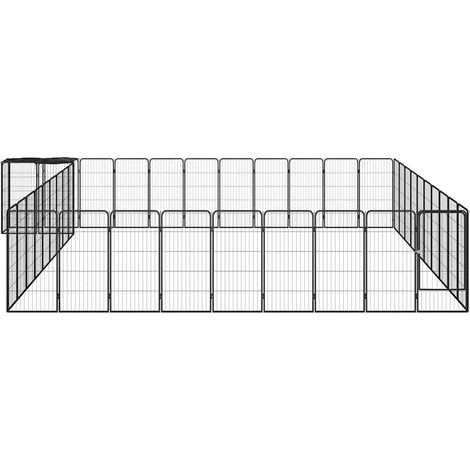 Maison Exclusive - Jaula perros 42 paneles acero recubierto polvo (1/5)