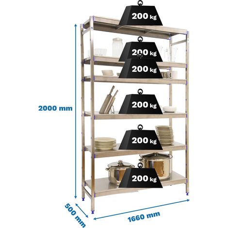 Simonrack SIMONINOX INITIALE 6SS scaffale inox 6 ripiani