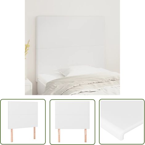 Furniture Limited - Tête de lit blanche 100 x 5 x 118/128 cm simi (1/5)