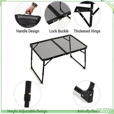 Table de camping pliante - FAFEICY - Type à hauteur réglable - Portable - Alliage d'aluminium - Poignée de transport (1/5)