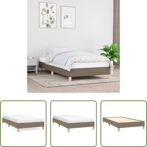 Sommeil -  Cadre de lit sans matelas taupe 90x190 cm tissu (1/5)