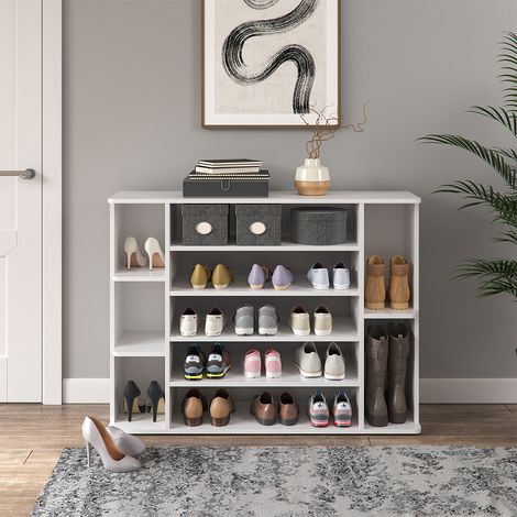 Schuhschrank Levin, Weiß, 116.2 x 87.4 cm, Vicco