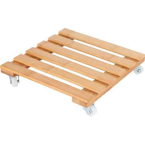 Mobiles Bambus-Pflanzenregal mit Rollen für den Außenbereich, Terrasse und Garten (1/5)