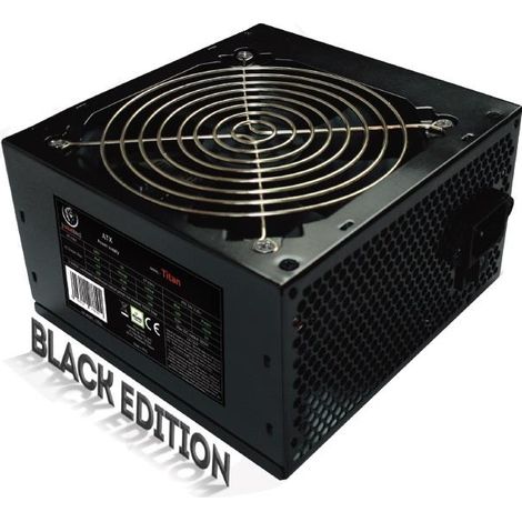 Alimentation ATX Rebeltec TITAN 500 avec ventilateur de 12 cm et câble inclus (1/3)