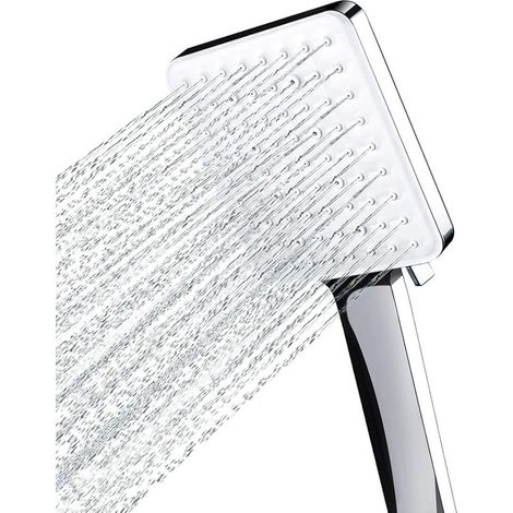 Pommeau de douche à effet pluie, douchette à main, grand pommeau de douche à économie d'eau, haute pression, pommeau de douche XXL avec 6 types de jet (1/3)