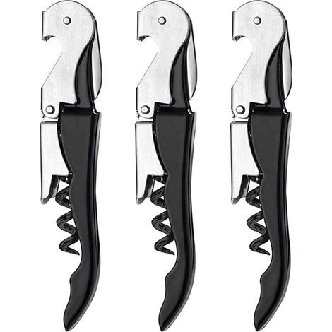 Dreiteiliges 3-in-1 schwarzes Kellnermesser mit Flaschenffner, F (1/5)