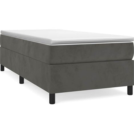 Maison Exclusive - Sommier à lattes de lit et matelas Gris foncé 80x200 cm Velours (1/5)