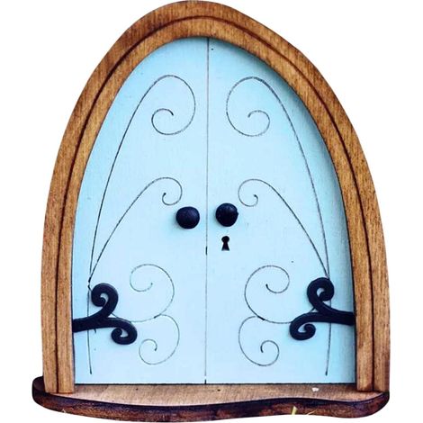 Porte de fée pour Arbre, Porte de Jardin féérique Miniature, Porte de Conte de fées, Porte endormie et Statues d'arbre, Sculpture de Cour et de Jardin, Maison Mystique féérique (1/5)