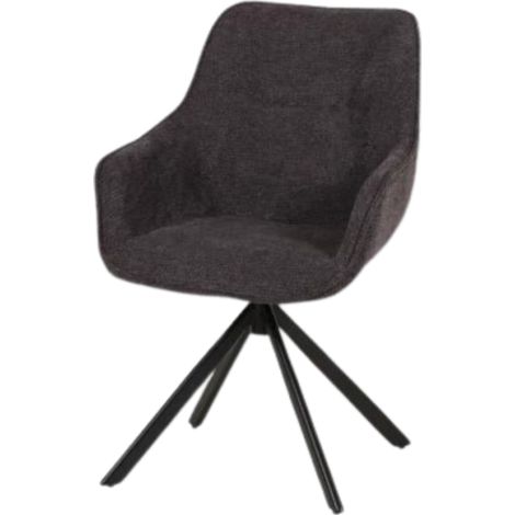 Chaise pivotante 360° anthracite pieds métal (1/5)