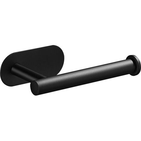 Porte Papier Toilette Auto-adhésif, Support Papier Toilettes Acier INOX, Porte Rouleau Toilette pour Salle de Bain et Cuisine,Noir-LIAIKI (1/5)