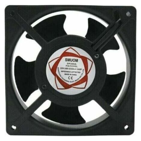 Ventilateur axial pour bote de cheminée Insérable Haute température Pales en métal Silencieux Universel 120 x 120 x 38 mm