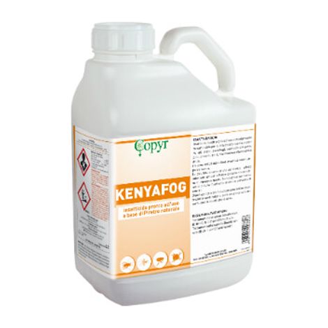 KENYAFOG insetticida liquido pronto all’uso a base di piretro naturale   per disinfestare stalle e allevamenti contro mosche, zanzare e insetti   striscianti 5 lt