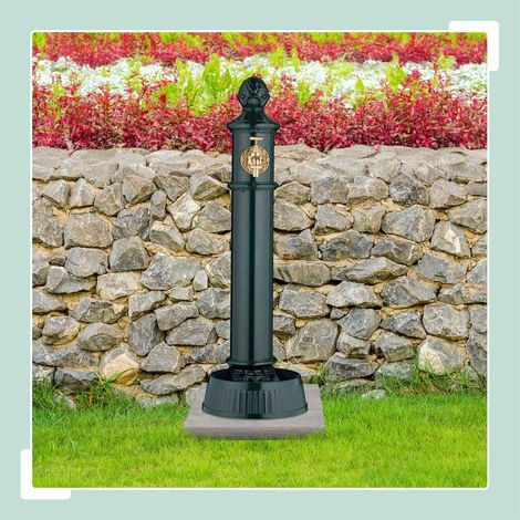 Antiker saulenbrunnen mit wasserhahn und becken - 83 cm